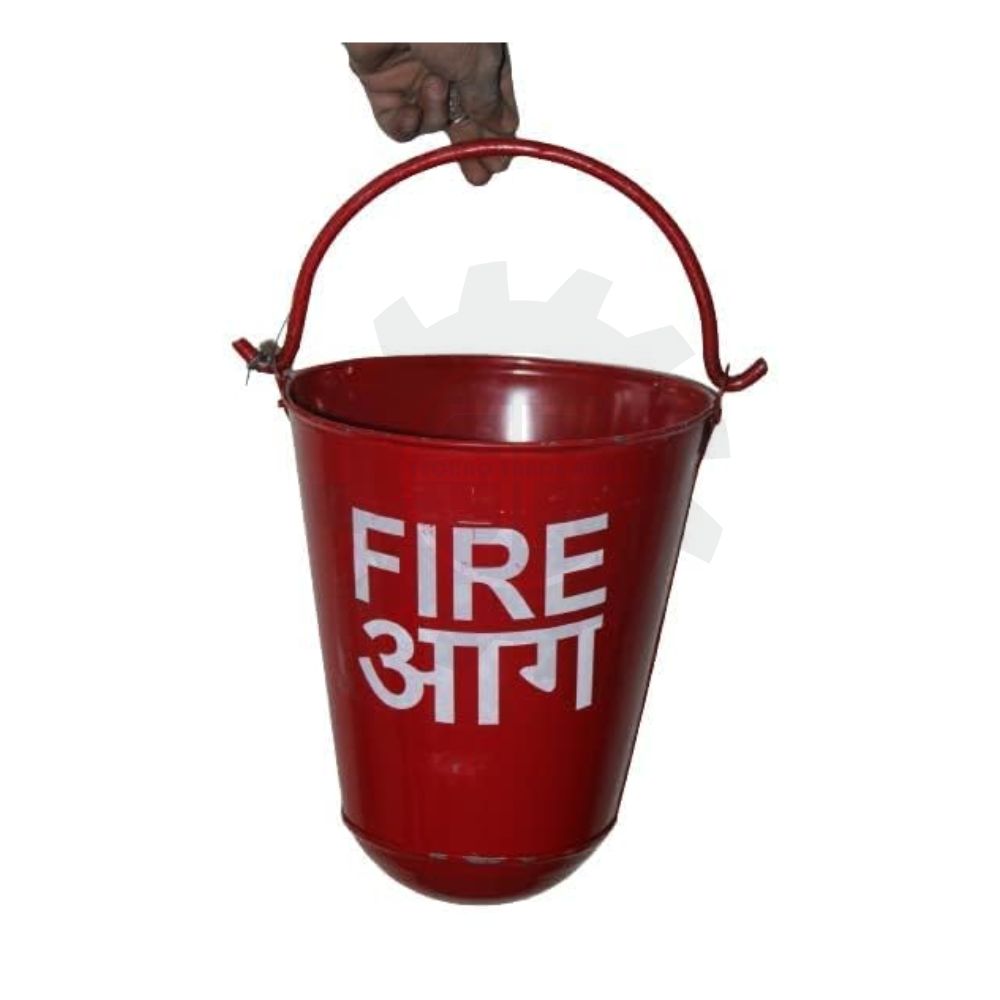 Iron Safety Fire Bucket for Fireplace Burning Wood Indoor Outdoor Ashes Carrier Container 9L Red Color (Pack of 4)